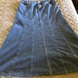 Long Jean Skirt Size 12
